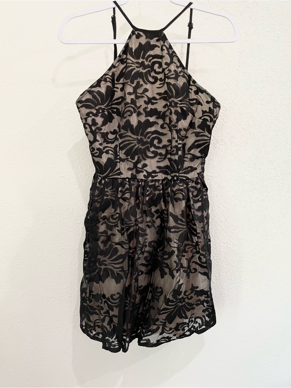 Tobi Black Lace Halter Mini Dress Cocktail Whimsigoth